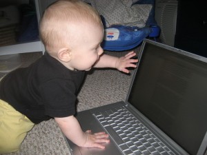 baby accessing computer